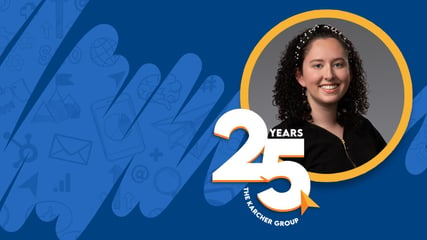Cassidy Burger's Portrait with TKG's 25 Years Logo